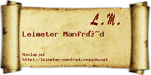 Leimeter Manfréd névjegykártya